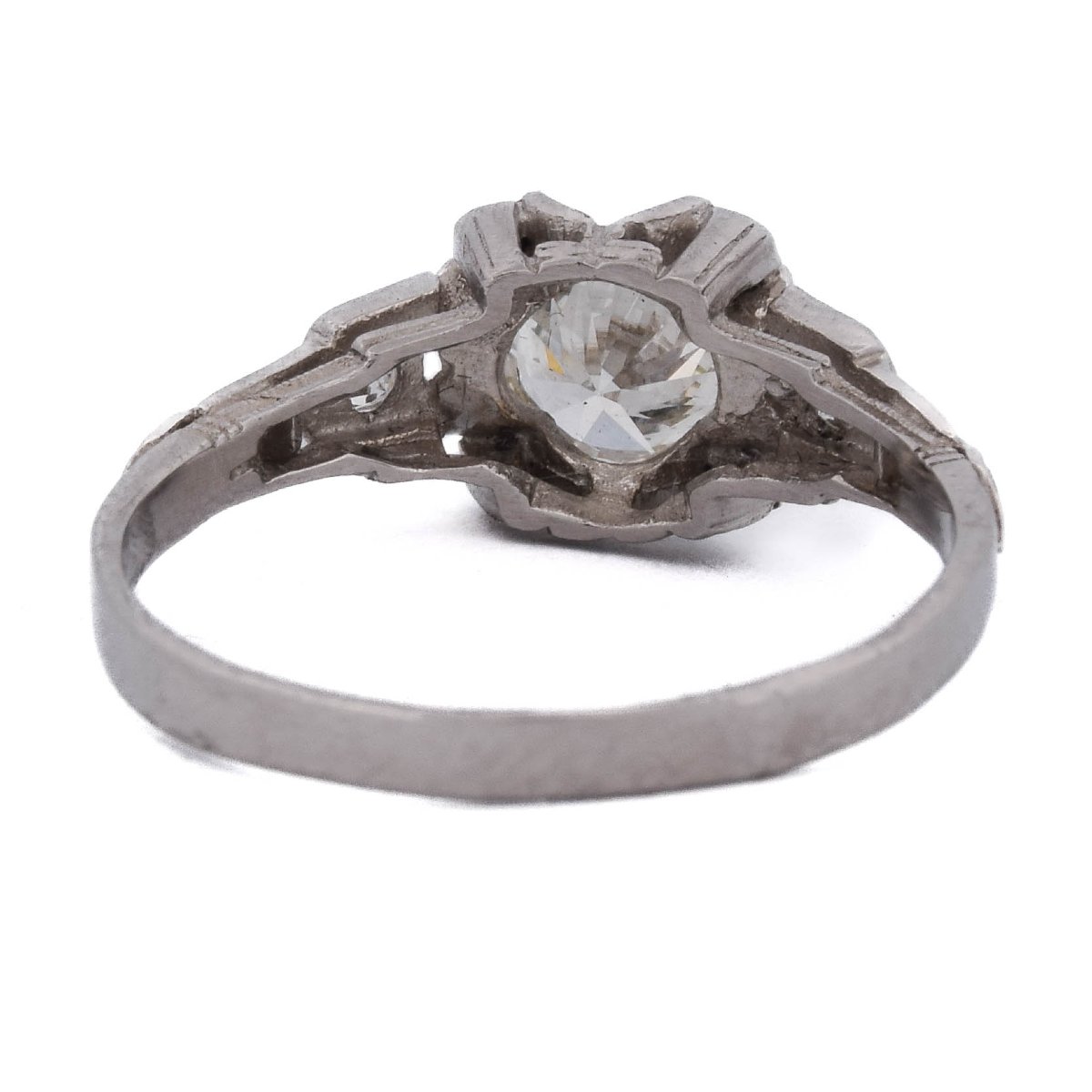 Art Deco Ring In Platinum And Diamonds, Circa 1940     An736 P4 (04519)-photo-1