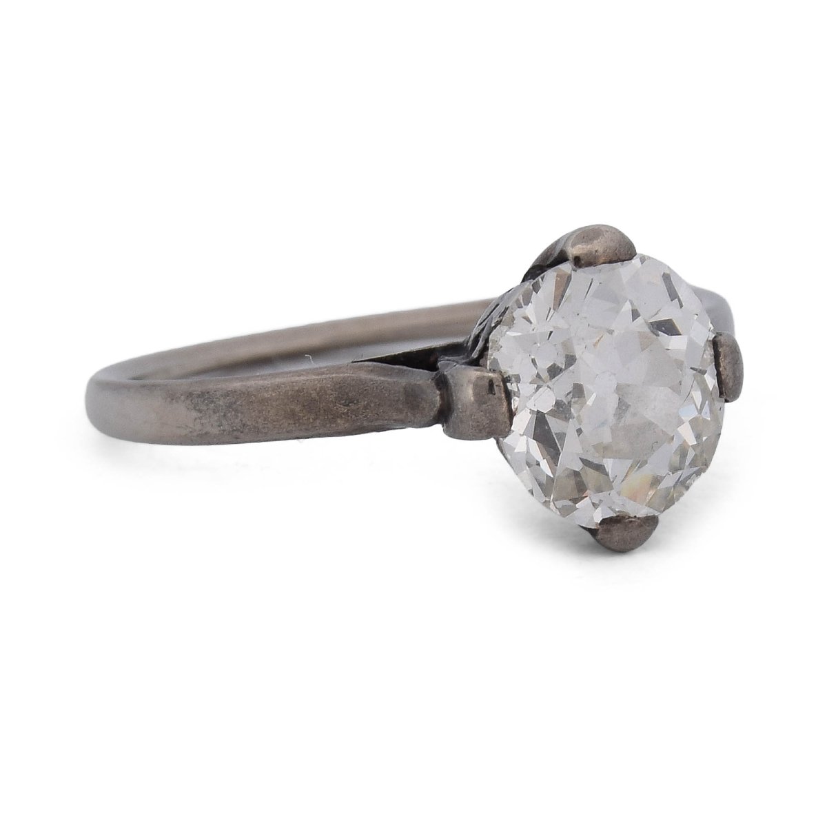 18-karat White Gold Victorian Ring With An Old-cut Diamond Weighing Approximately 1.20 Ct-photo-2