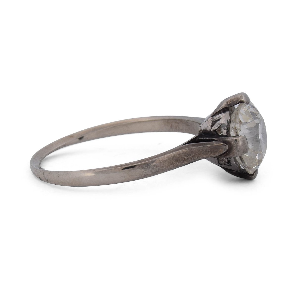 18-karat White Gold Victorian Ring With An Old-cut Diamond Weighing Approximately 1.20 Ct-photo-4