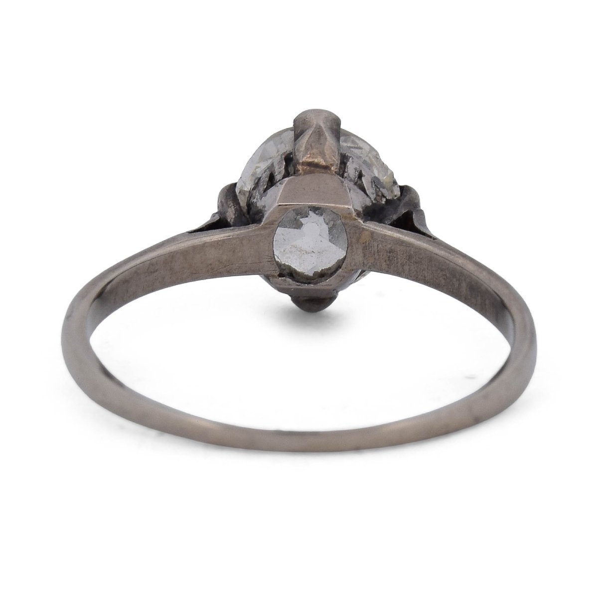 18-karat White Gold Victorian Ring With An Old-cut Diamond Weighing Approximately 1.20 Ct-photo-1