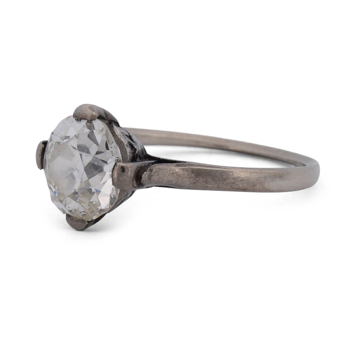 18-karat White Gold Victorian Ring With An Old-cut Diamond Weighing Approximately 1.20 Ct-photo-3