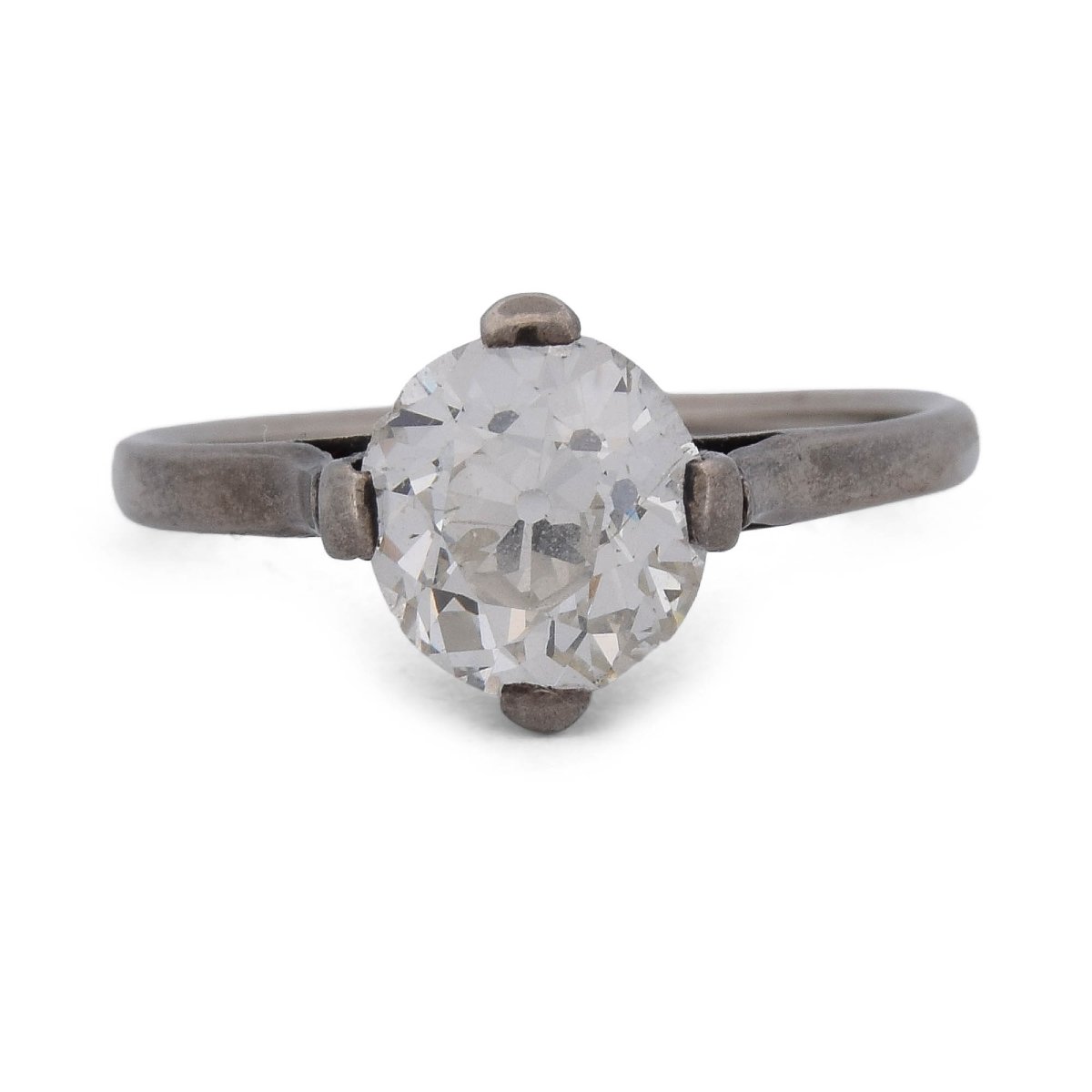 18-karat White Gold Victorian Ring With An Old-cut Diamond Weighing Approximately 1.20 Ct