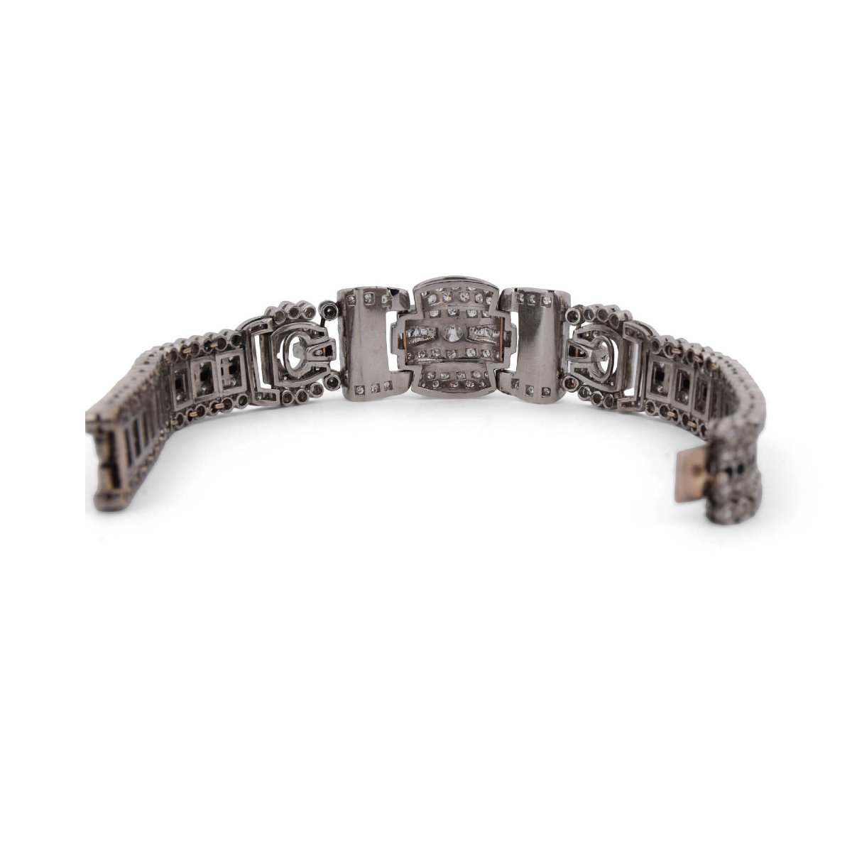 Bracelet en platine et diamants de style ancien-photo-4