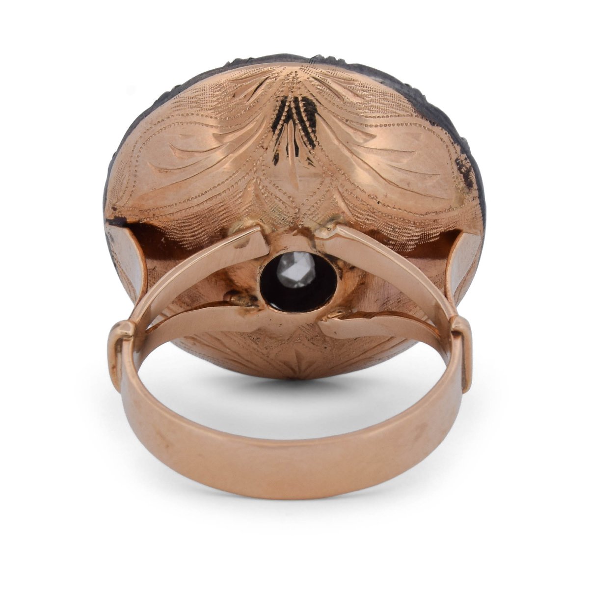 Victorian Ring In 12-karat Gold, Silver, And Rose-cut Diamonds – Approximately 4.00 Ct-photo-4