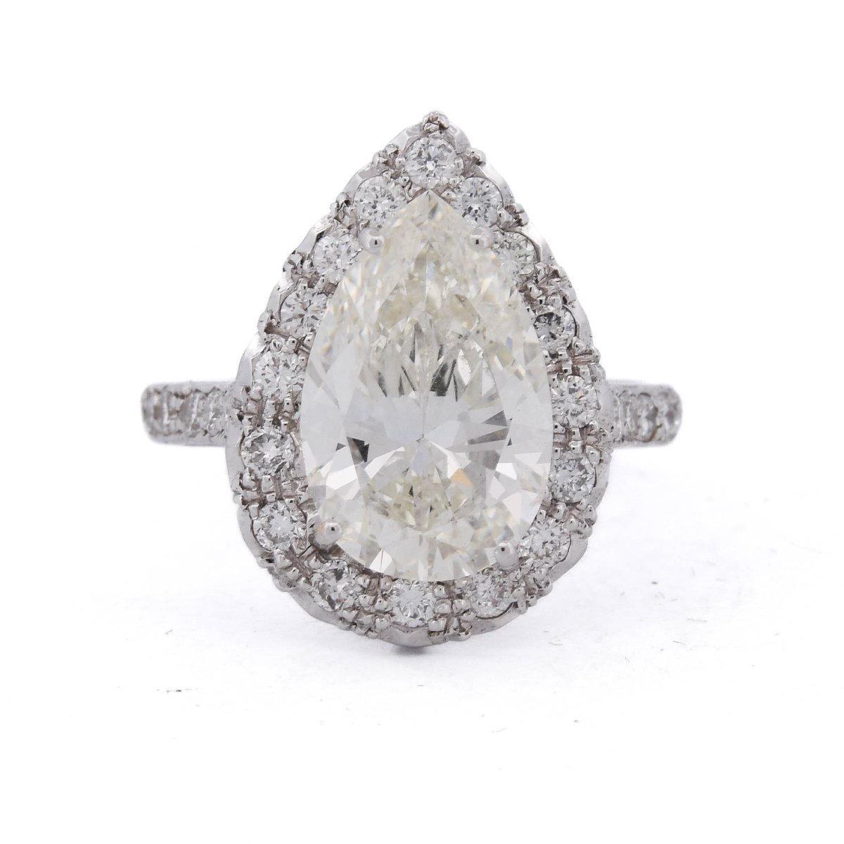 18-kt White Gold Vintage Ring With A 3.25-carat Teardrop Diamond – J/vs1  An390 