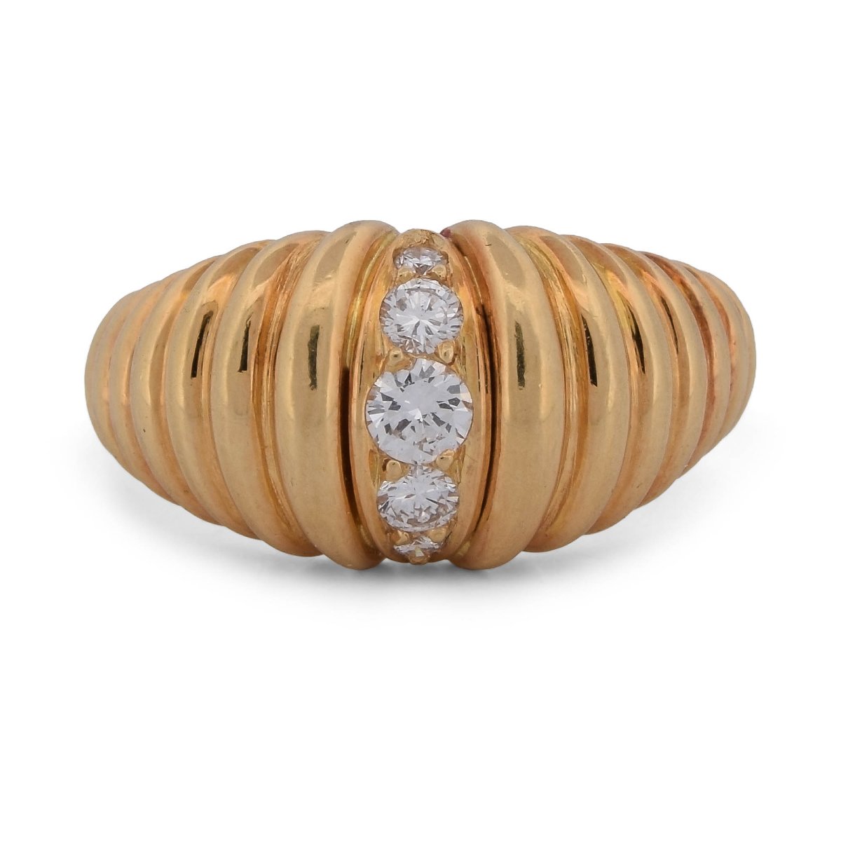 Vintage Set In 18-karat Yellow Gold And Diamonds, Including A Ring And Earrings    Pr2 ‘(00029)-photo-2