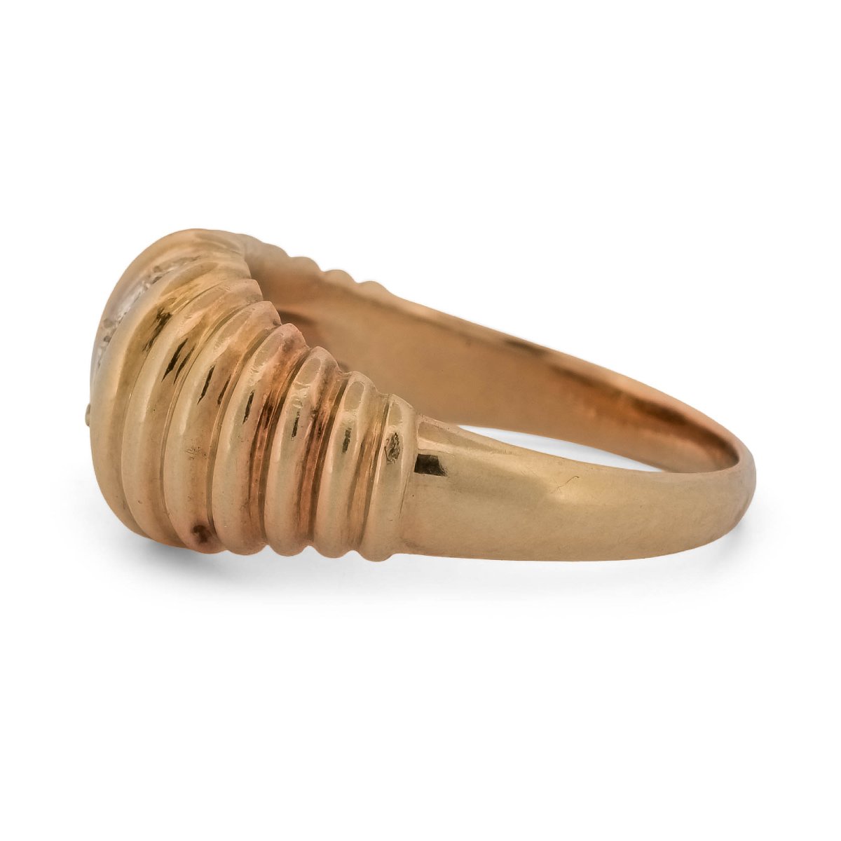 Vintage Set In 18-karat Yellow Gold And Diamonds, Including A Ring And Earrings    Pr2 ‘(00029)-photo-2