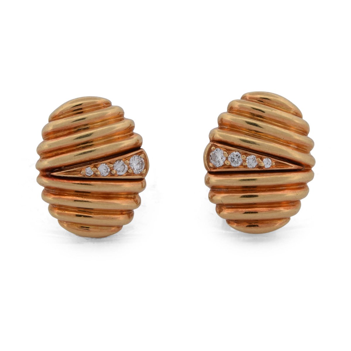 Vintage Set In 18-karat Yellow Gold And Diamonds, Including A Ring And Earrings    Pr2 ‘(00029)-photo-4