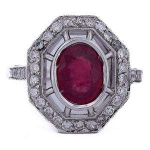 Art Deco Ruby Diamond Ring  An107 (0589)