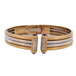 Piaget 18k Gold Bracelet With Diamonds And Rubies    Br107 114-66 (00549)