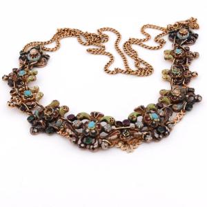 Antique 18th-century Necklace In 18-karat Gold With Polychrome Enamel