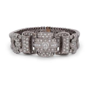 Antique-style Platinum And Diamond Bracelet