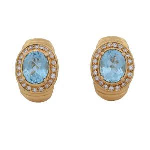 Damiani — 18-karat Yellow Gold Earrings With Blue Topaz And Diamonds Or203 ‘