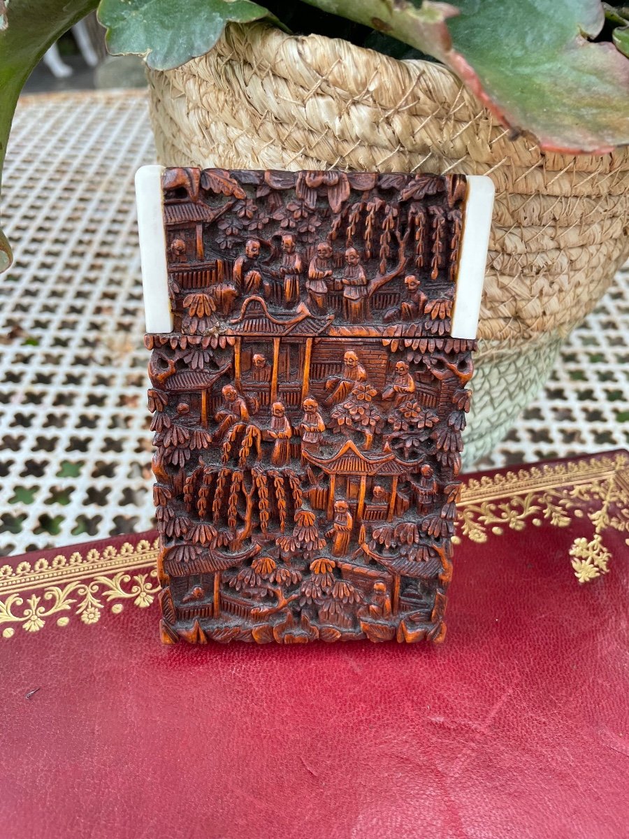 Wood And Ivory China Card Box