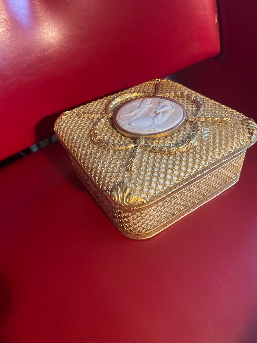 Porcelain And Gilt Bronze Jewelry Box By Paul Milet