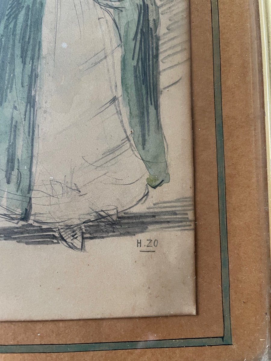 Dessin Aquarellé D’henri Achille Zo -photo-1