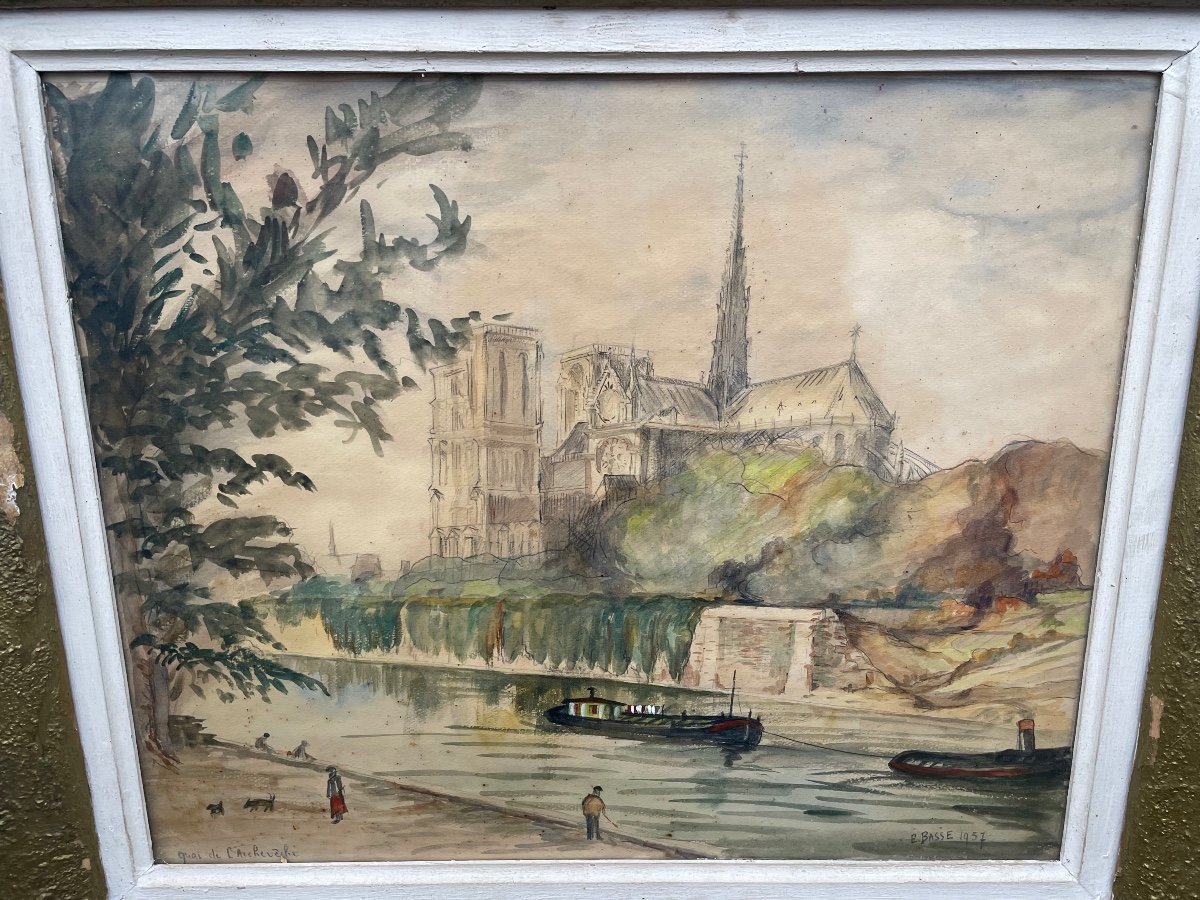 Aquarelle Gouachée Notre Dame Paris -photo-3