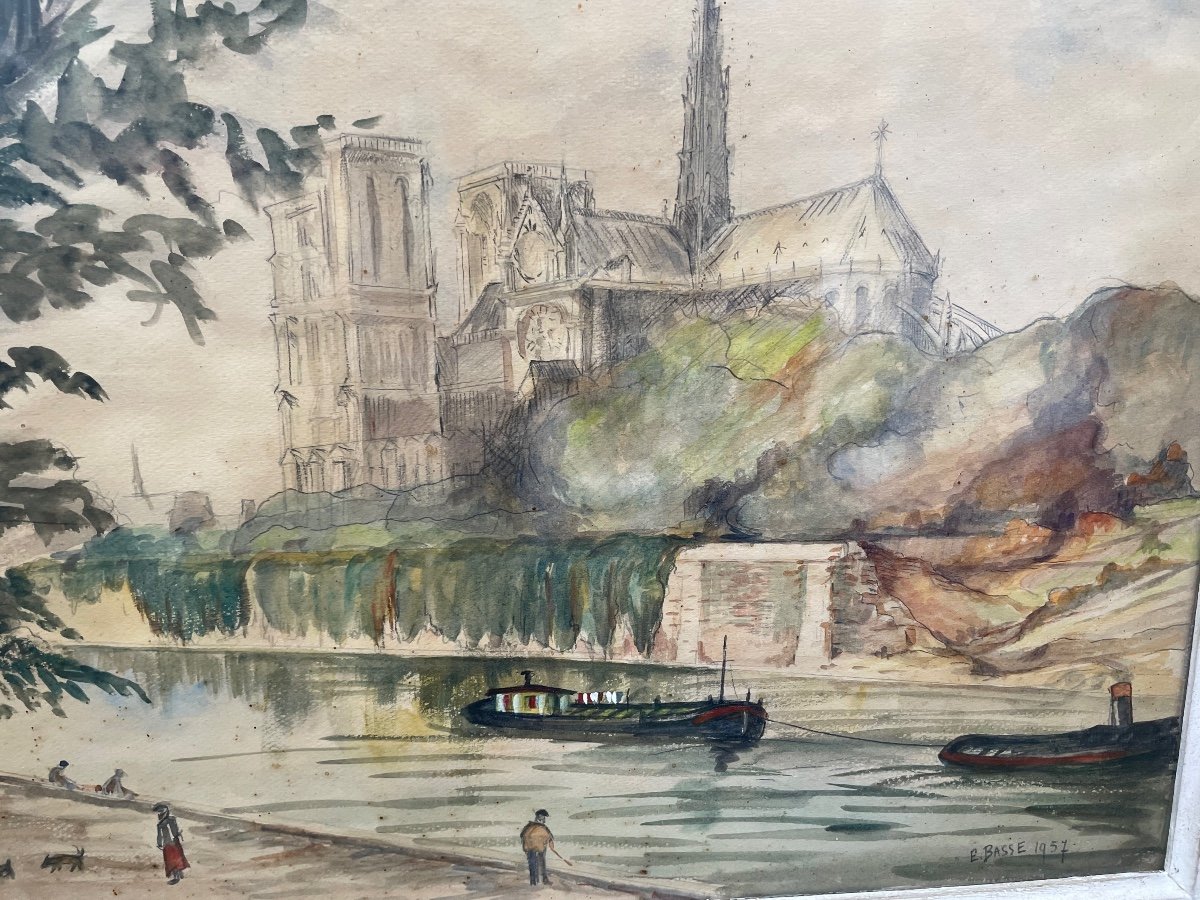 Aquarelle Gouachée Notre Dame Paris 