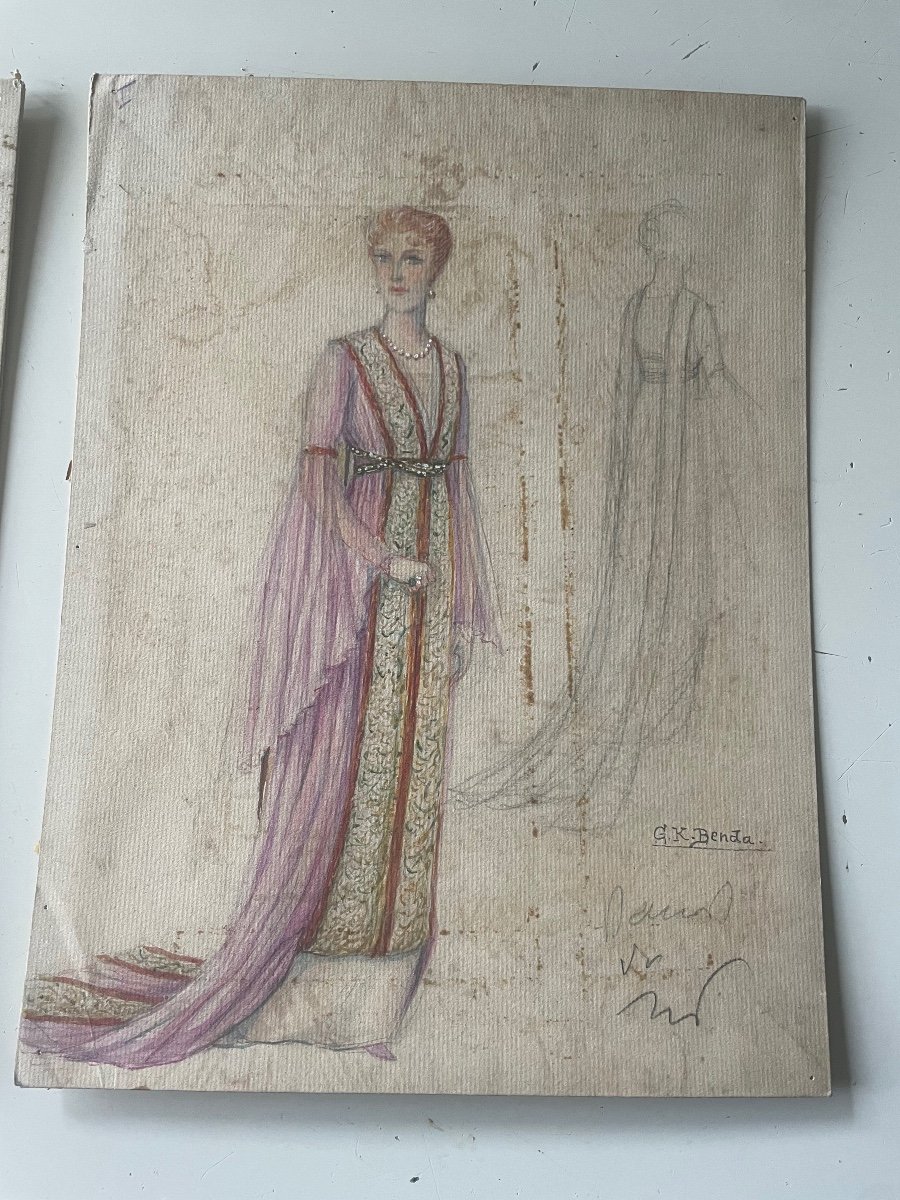 Paire de Dessins De Georges Kugelmann Benda -photo-3