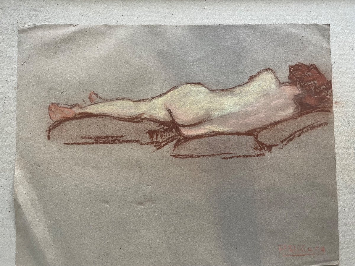 Nue De Pierre Ribera . Pastel -photo-3