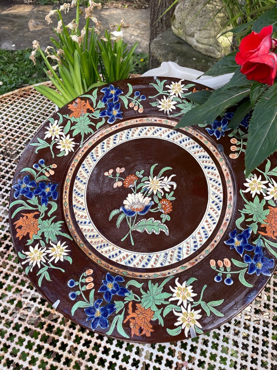 Large Enamelled Earthenware Dish