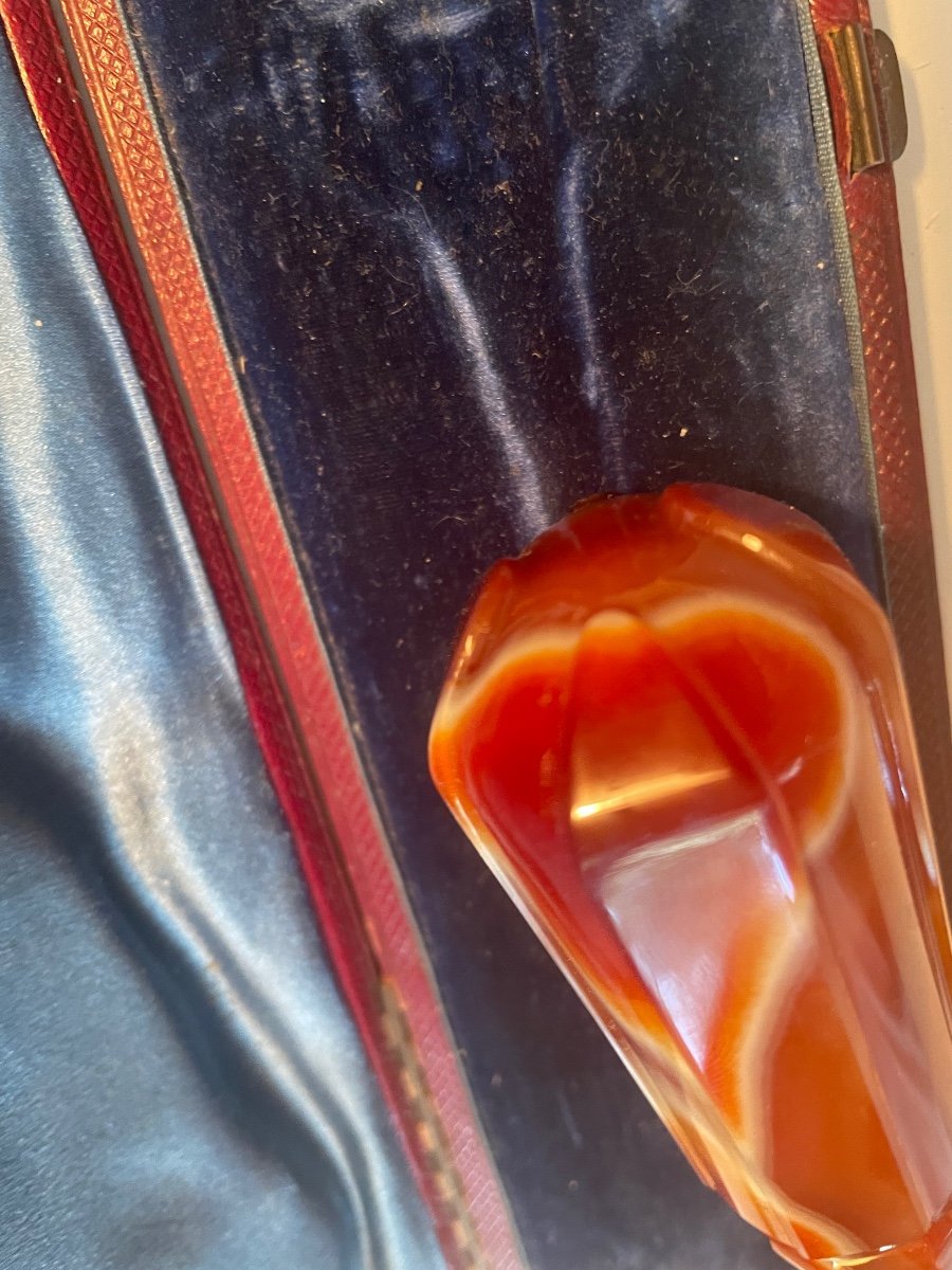 Ouvre Lettres Bronze Doré Et Agate -photo-6