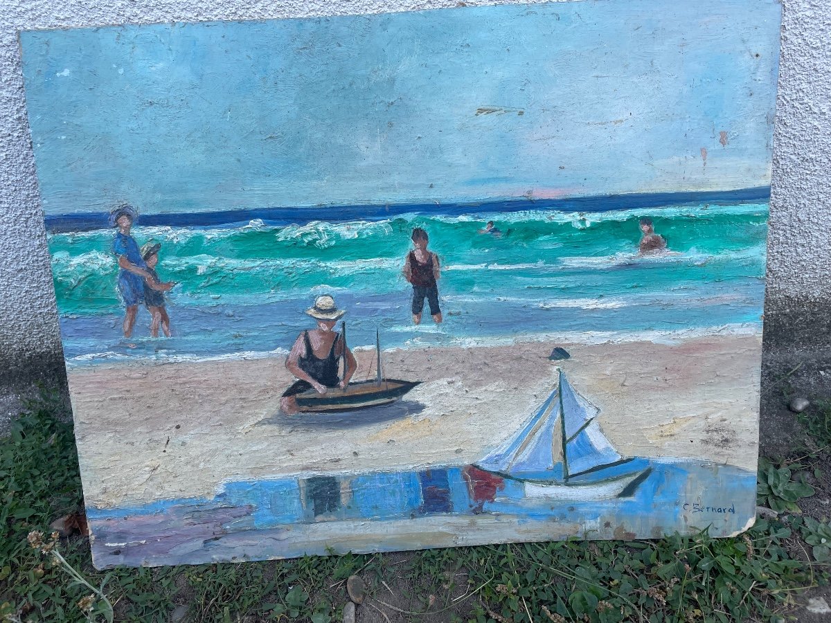 Les Baigneurs Et Maquettes Bateaux à La Plage -photo-7