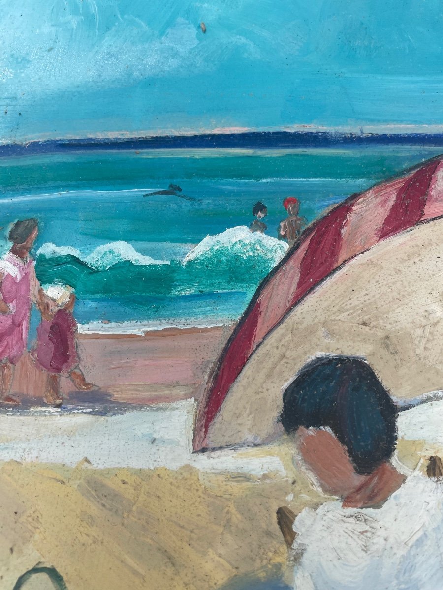 La Plage Et Ses Parasols De Claude Bernard -photo-3