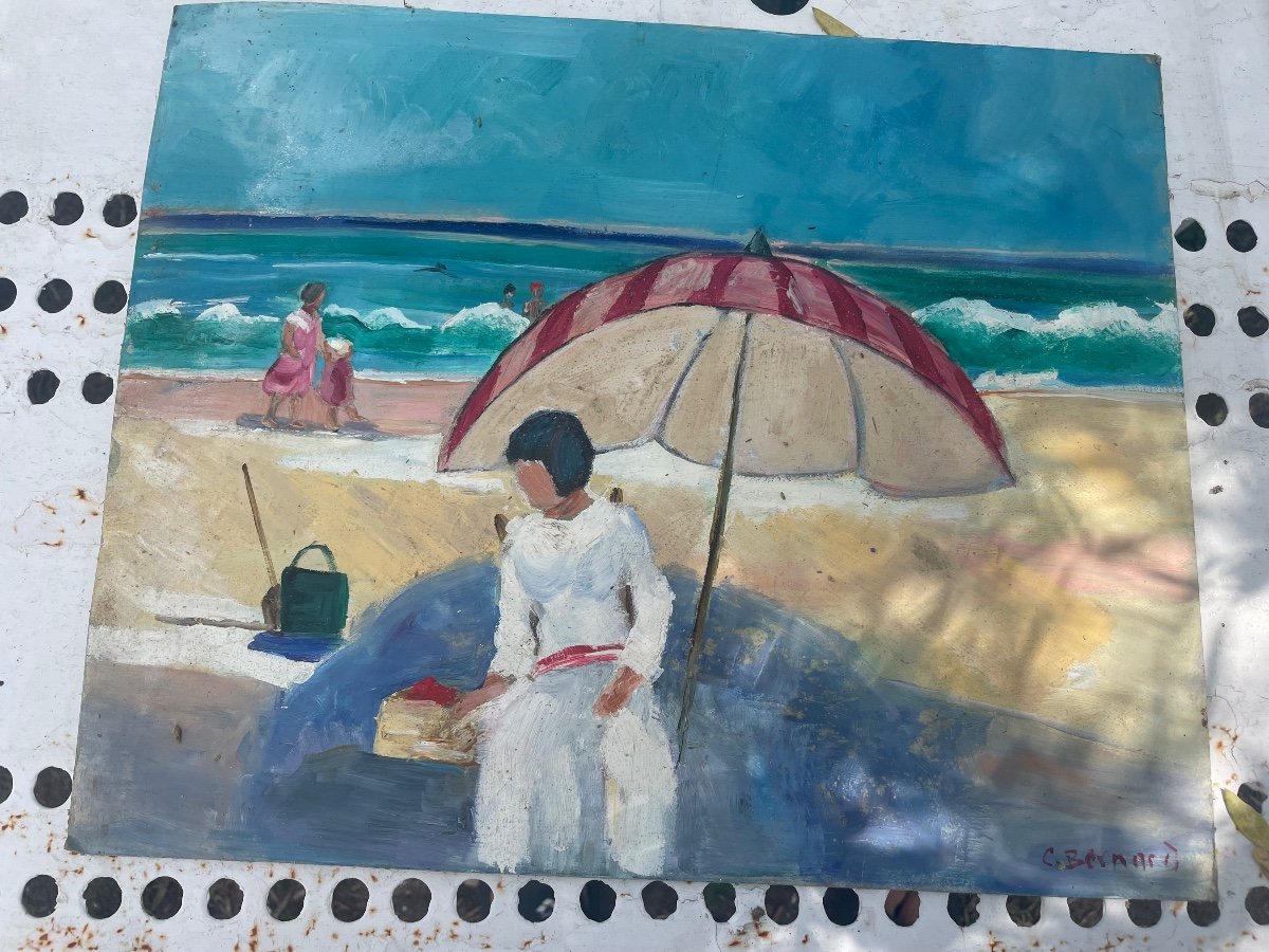La Plage Et Ses Parasols De Claude Bernard -photo-4