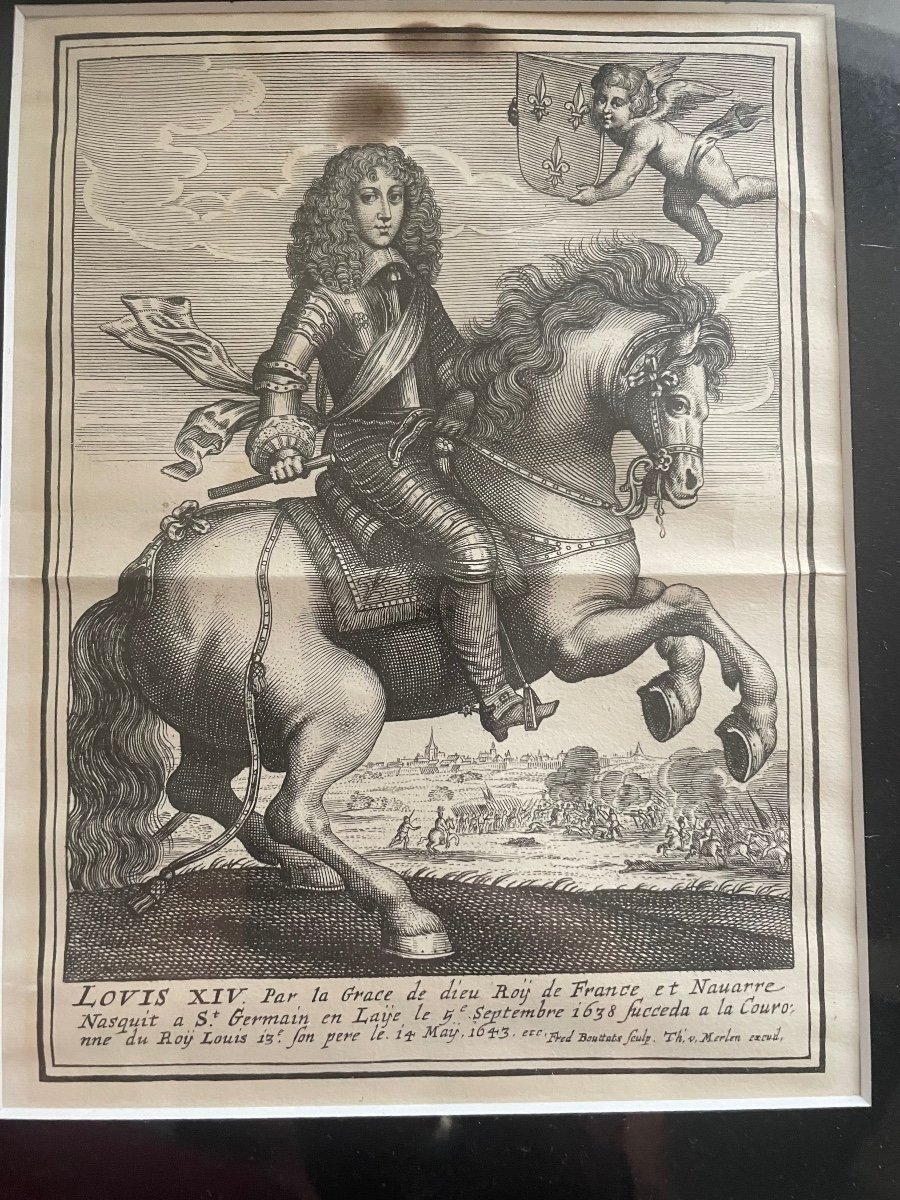 Engraving Of Louis XIV On Horseback-photo-3