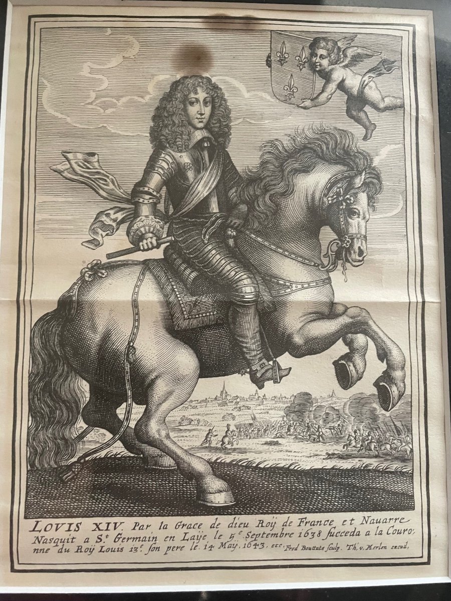 Engraving Of Louis XIV On Horseback-photo-5