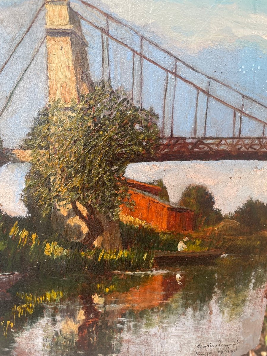 Pêcheur Sous Un Pont 