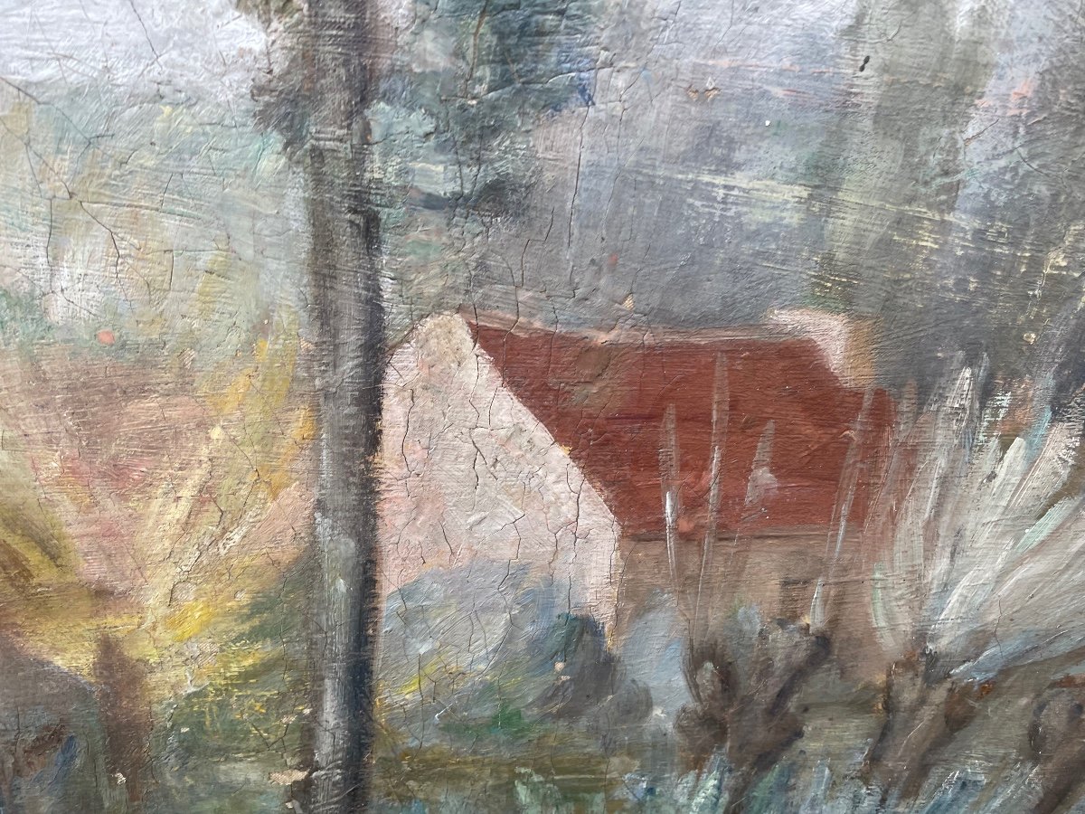 Grand Tableau Maisons Au Bord De L’eau -photo-3