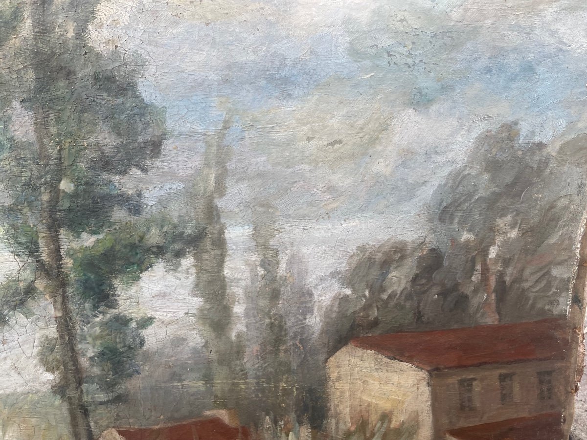 Grand Tableau Maisons Au Bord De L’eau -photo-7