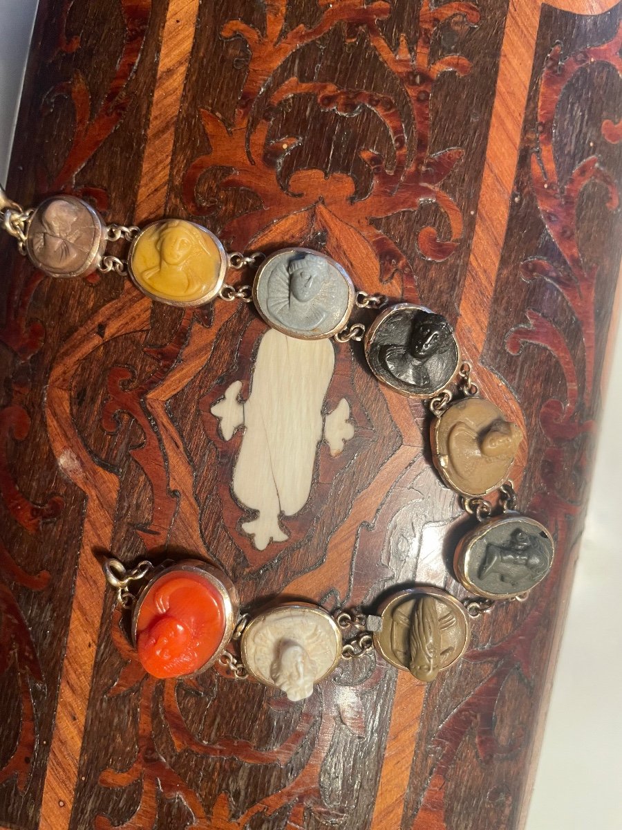 Gold Bracelet And Cameos