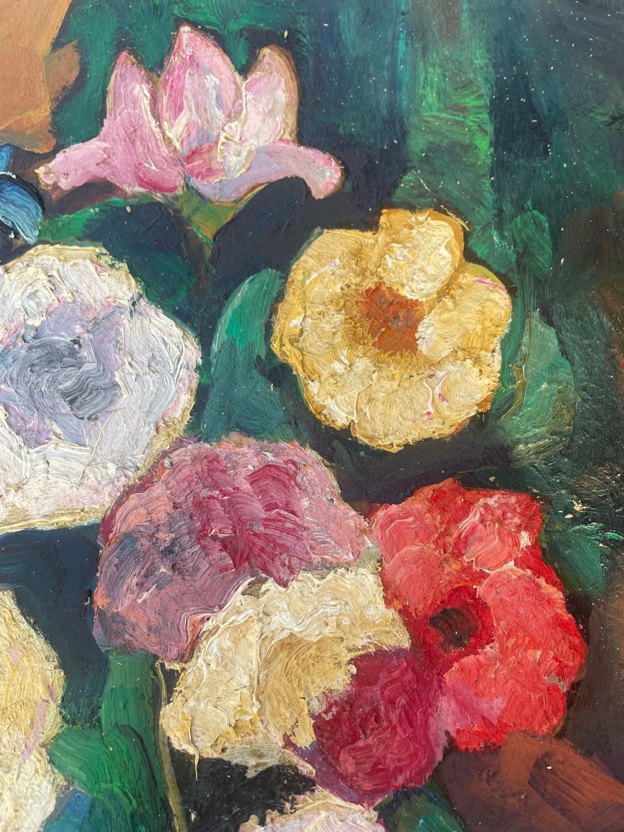 Large Bouquet Of Flowers By Edmond Sanders-photo-3