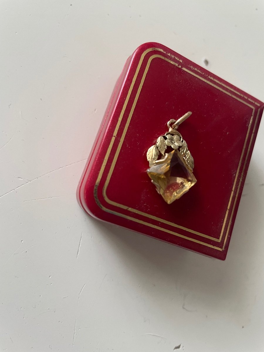 Pendentif Or Et Citrine 