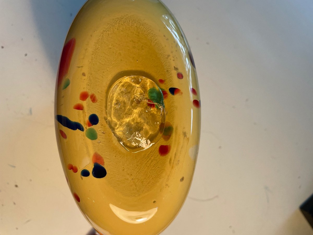 Colored Glass Vase Gold Inclusions-photo-3