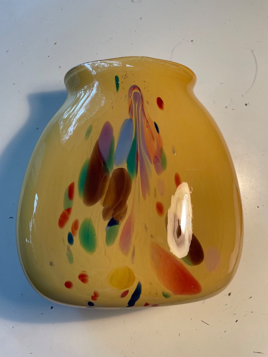 Colored Glass Vase Gold Inclusions