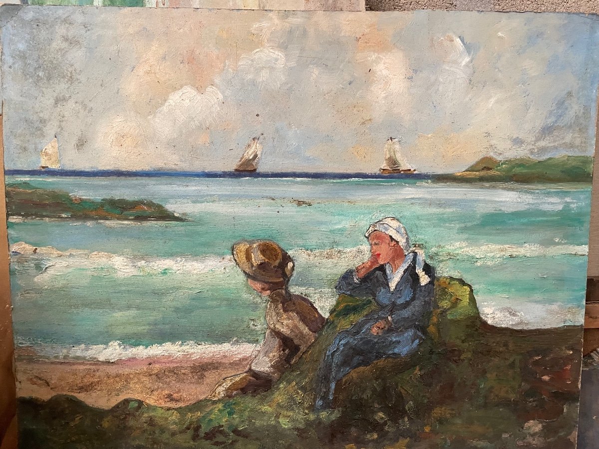 Mother And Her Son At The Edge Of The Lecornec Coastline-photo-6