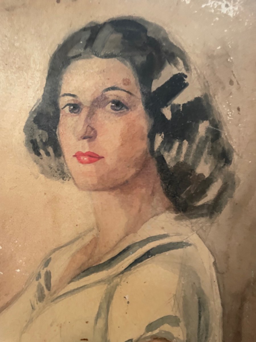 Jeune Fille à La robe de Marine -photo-2