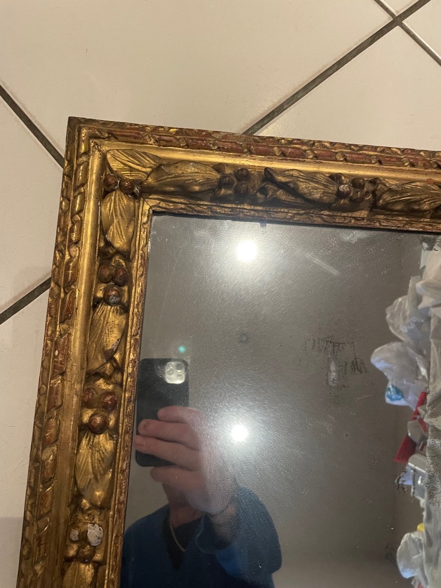 Golden Wood Living Room Mirror -photo-1