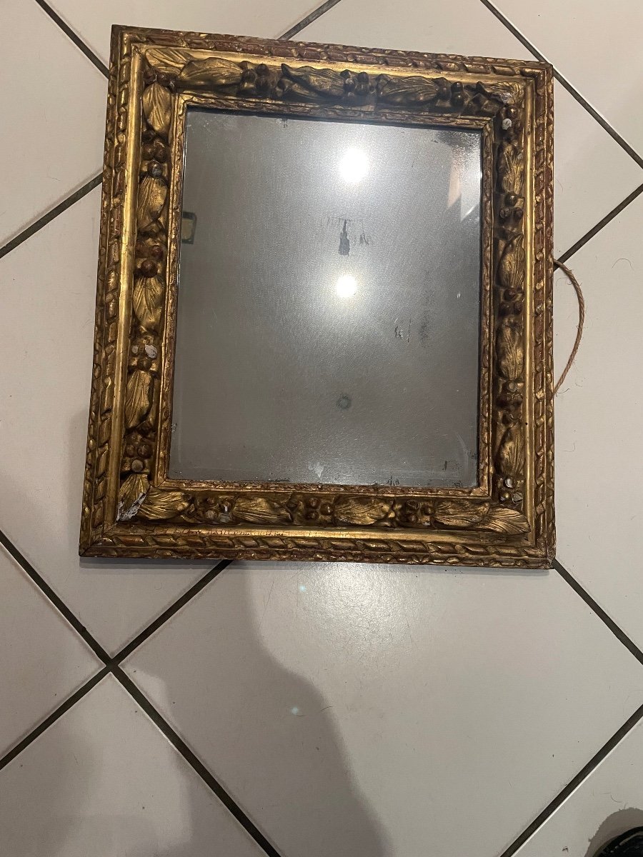 Golden Wood Living Room Mirror -photo-3