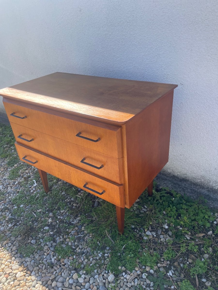 Blond Oak Chest Of Drawers 1960-photo-3