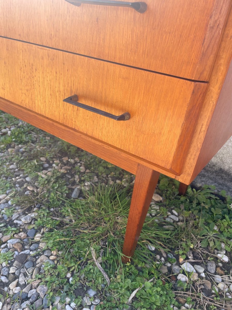 Blond Oak Chest Of Drawers 1960-photo-6