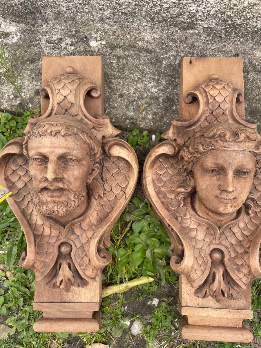 Couple Of Carved Wood Characters -photo-3