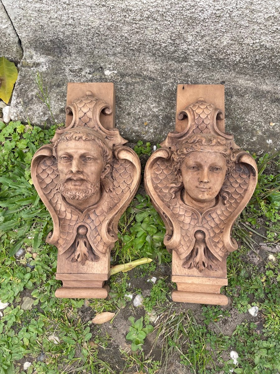 Couple Of Carved Wood Characters -photo-5