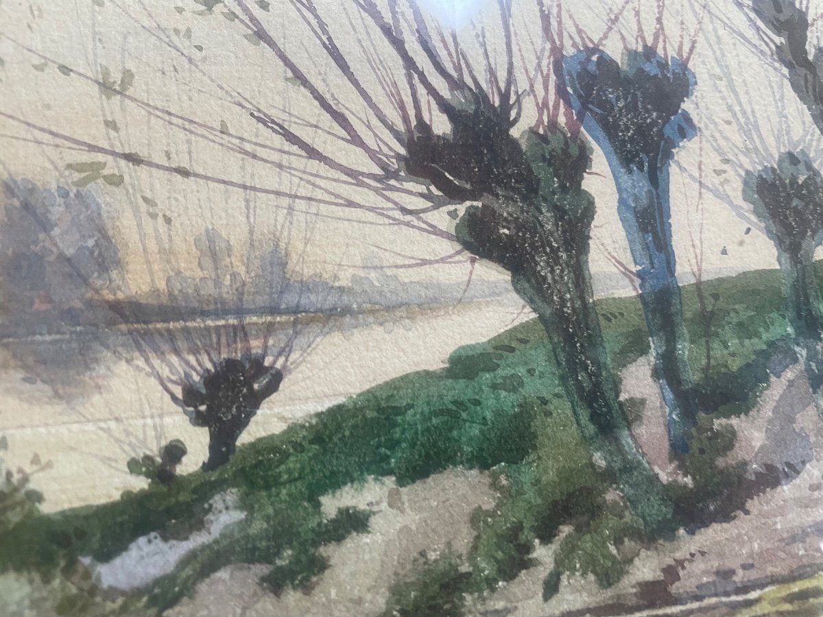 Aquarelle Paysage étang -photo-4