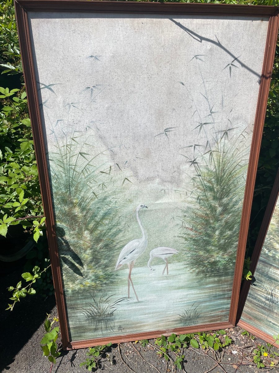 Pair Of Paintings On Silk -photo-3