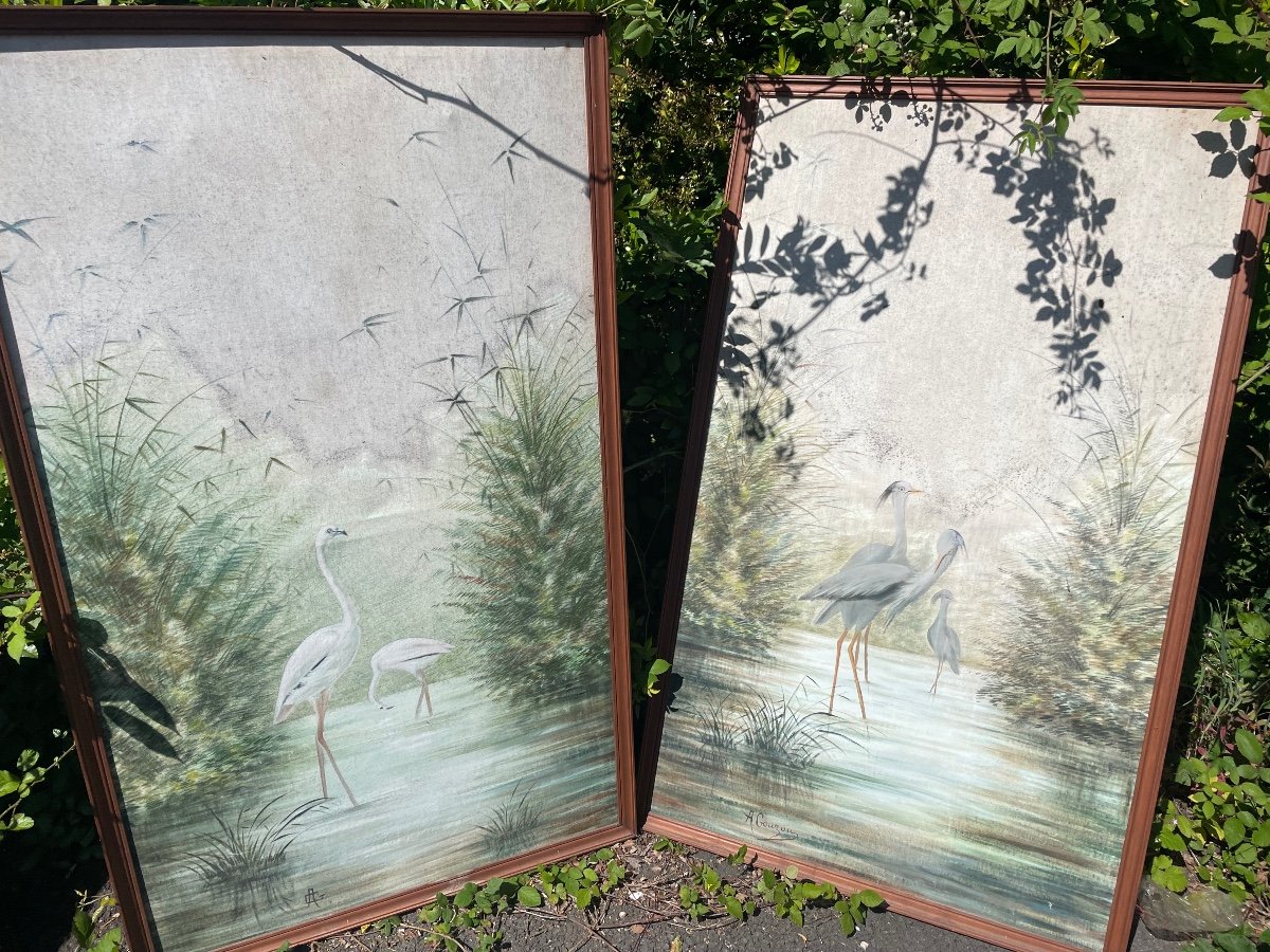 Pair Of Paintings On Silk -photo-8